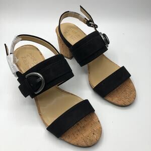 Naturalizer Womens Kaylee Slingback Sandals Black Fabric 6 M New